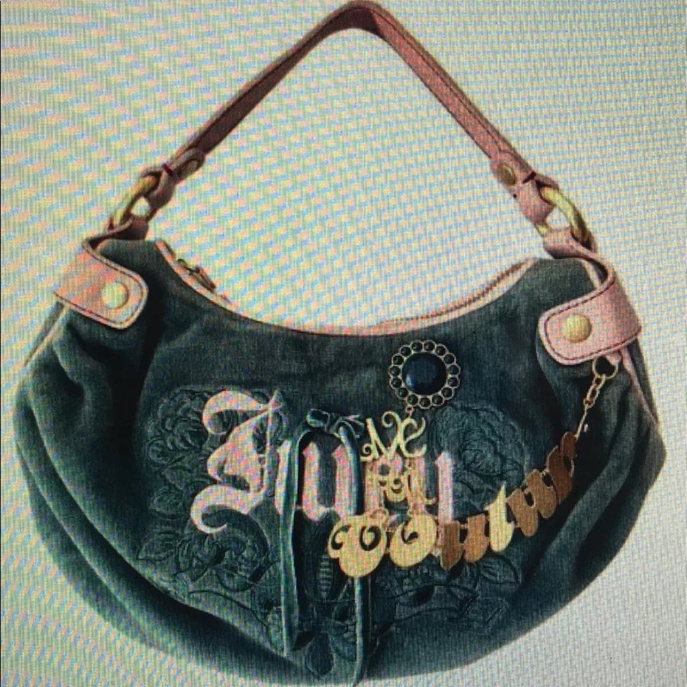 Juicy Couture Small Emerald/ Pink Velour Bag